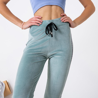 Pantalon de jogging femme vert menthe à rayures - Vêtements