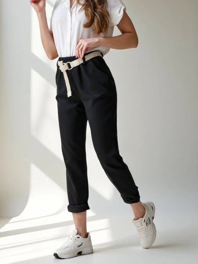 Pantalon droit pour femme Royalfashion avec ceinture