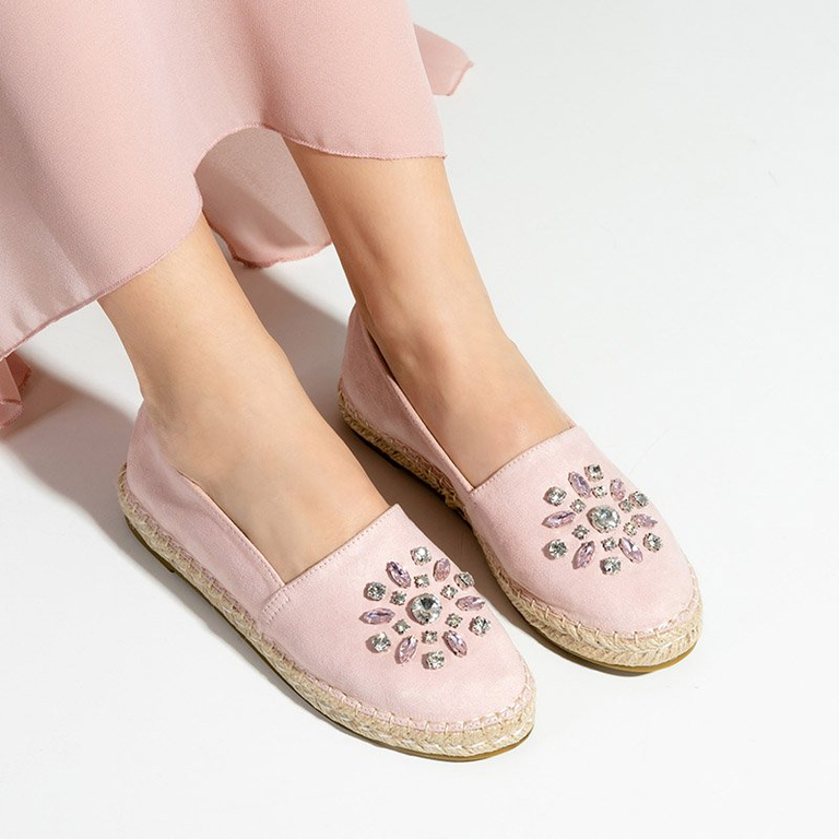 Espadrilles pour femmes rose clair avec ornements Lucil - Footwear