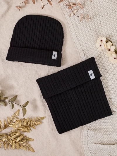 Ensemble hiver universel Royalfashion - bonnet avec écharpe tube