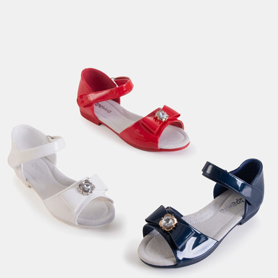Sandales enfant rouges à nœud Albina - Chaussures
