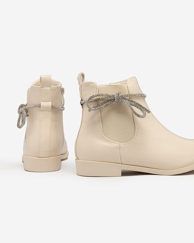 Royalfashion Bottes crème pour femme a'la sztyblety avec zircons Tardere