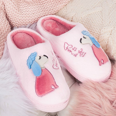 Chaussons roses avec le chien Skathi - Chaussures 1