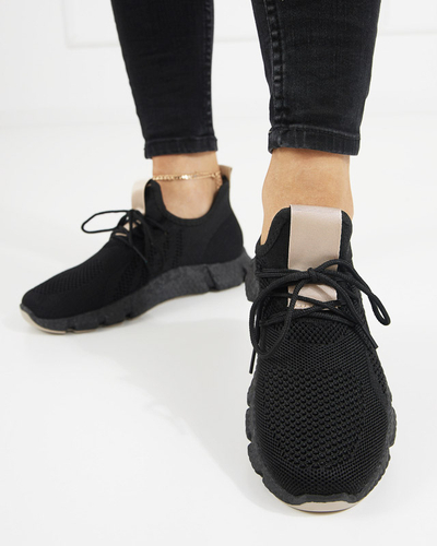 Chaussures de sport noires et beiges pour femmes Bommgi - Footwear