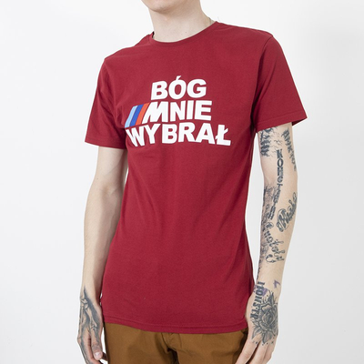 T-shirt homme en coton rouge avec imprimé - Vêtements