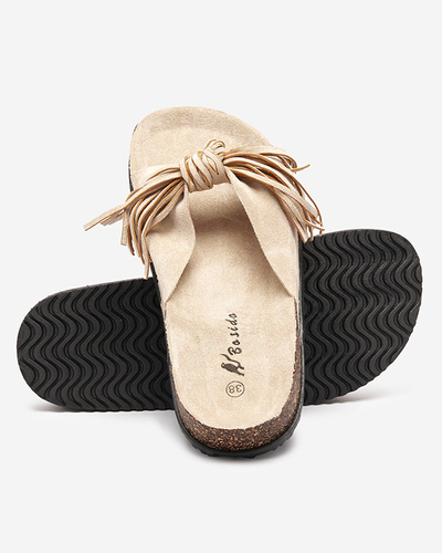 Chaussons femme avec pompons beiges Guttis - Footwear