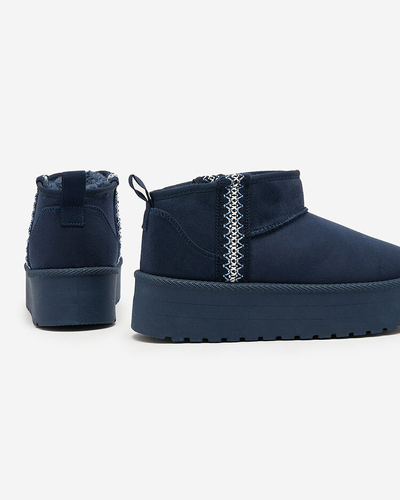 Royalfashion Chaussures pour femmes marron clair a'la bottes de neige avec ornement Parisela