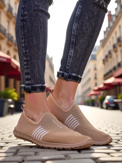 Royalfashion Chaussures de sport à enfiler pour femmes Ollabes