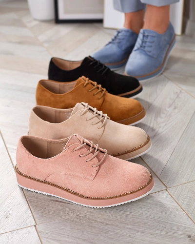 Demi-pointes à lacets a'la oxfords rose pâle pour femme Oksila - Chaussures