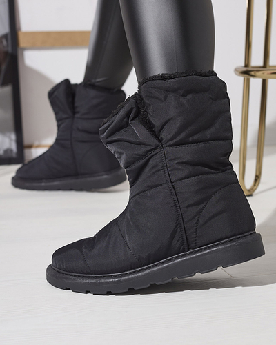 Bottes noires pour femmes a'la bottes de neige Kalioli- Footwear
