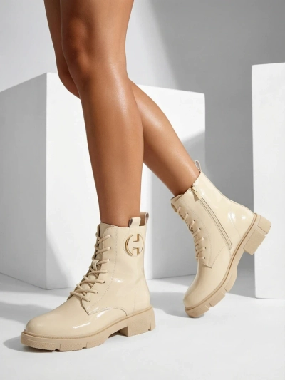 Bottines vernies à lacets pour femmes Kalen