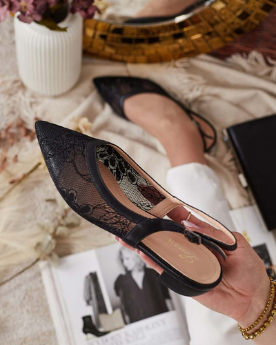 Royalfashion Sandales ballerines a'la pour femme avec dentelle Benoce