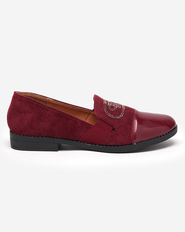 Mocassin femme bordeaux bout Velqi verni - Footwear