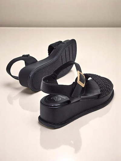Sandales compensées Royalfashion pour femmes avec bride tressée Fiolle