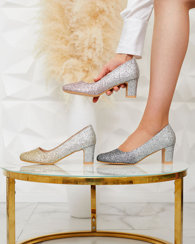 Royalfashion Escarpins à talons aiguilles Yapunni rose argenté pour femme