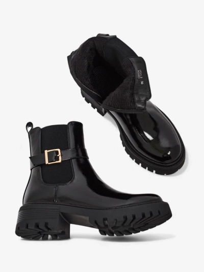 Bottines vernies pour femmes en cuir écologique Calivi