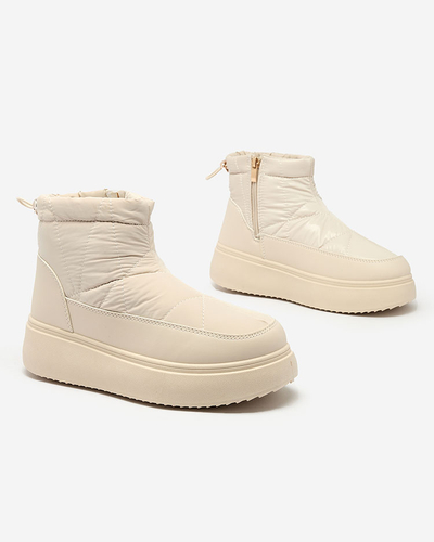 Royalfashion Bottes de neige à enfiler pour femme en couleur crème Armeda