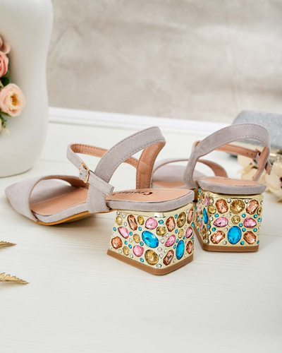 Royalfashion Sandales femme sur tige avec cristaux Ohvare