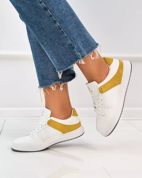 Royalfashion Chaussures de sport pour femmes blanc moutarde Elevace
