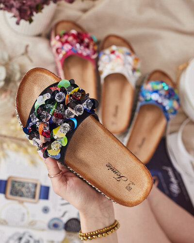 Royalfashion Tongs Loassa à strass pour femme