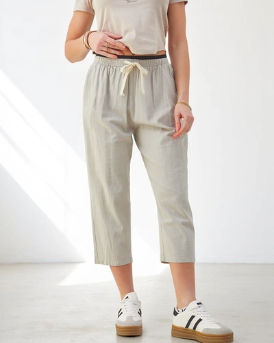 Pantalons larges en coton pour femmes Royalfashion avec lien