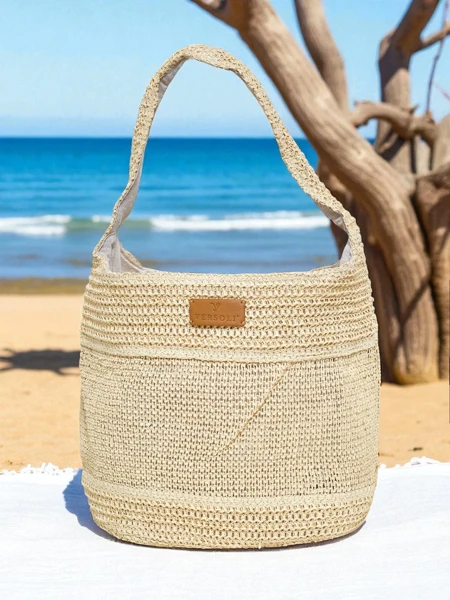 Royalfashion Grand Sac en Paille pour Femme Marella Natura