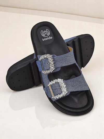 Royalfashion claquettes pour femmes à boucles Mme Aurora
