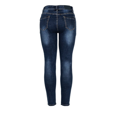 Jean femme bleu marine à décorations - Pantalon 1