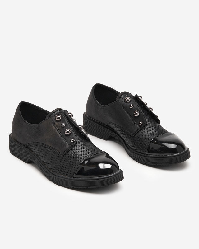 OUTLET Chaussures en cuir écologique pour femmes noires Sudi- Footwear