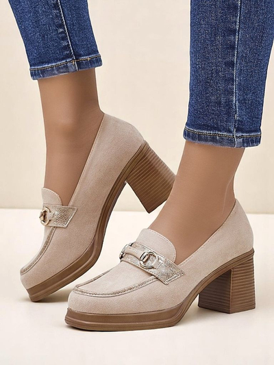 Mocassins à talon bloc pour femmes Royalfashion Apareus