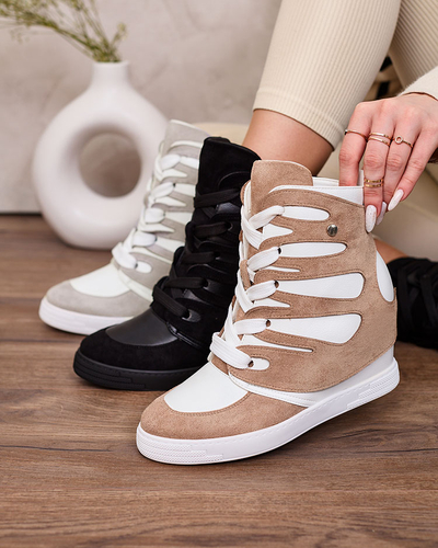 Royalfashion Marron clair Pamstinsa Bottes sportives à talons pour femmes