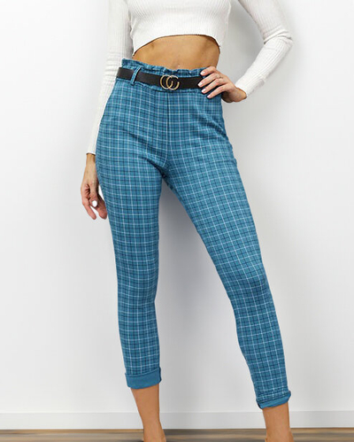 Royalfashion Pantalon à carreaux pour femme