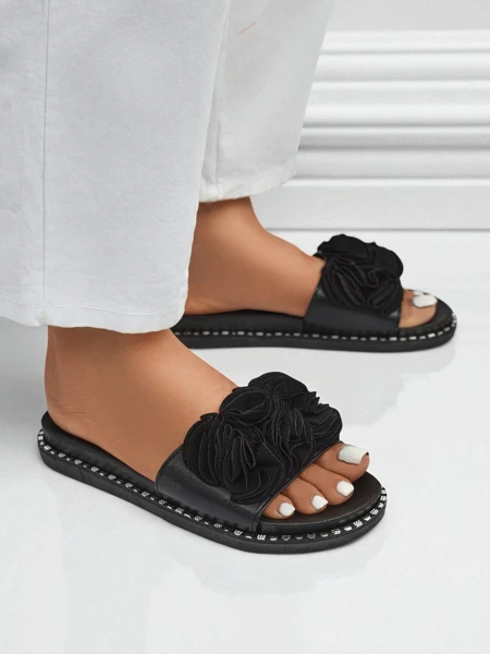 Royalfashion Mules plates pour femmes Flora Verde