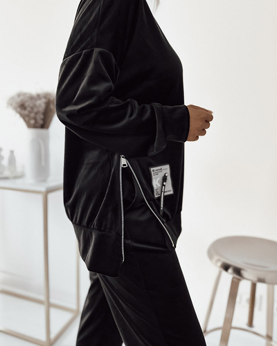 Royalfashion Ensemble de survêtements pour femme en velours noir