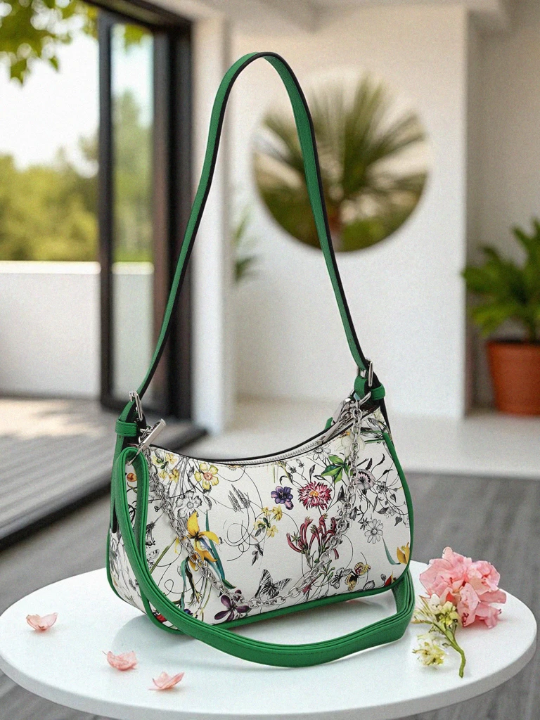 Royalfashion Petit sac à main pour femme en cuir écologique à motif floral Lily Bloom