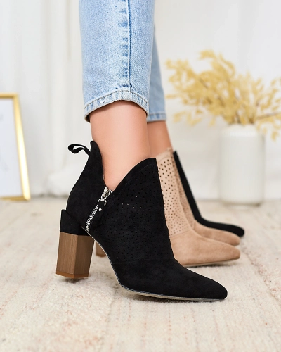 Royalfashion Bottes à talons hauts pour femmes, noires Swerros