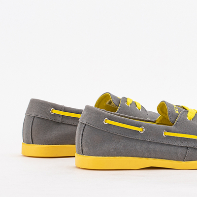 Baskets tissées pour hommes Tehila jaunes et grises - Footwear