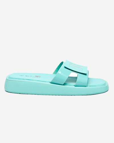 Chaussons femme menthe avec ornement Zegor - Chaussures