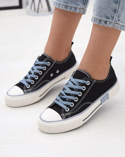 Baskets à lacets noires pour femme Tasabba- Footwear