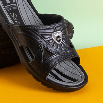 Chaussons homme Zesov caoutchouc noir et gris - Chaussures