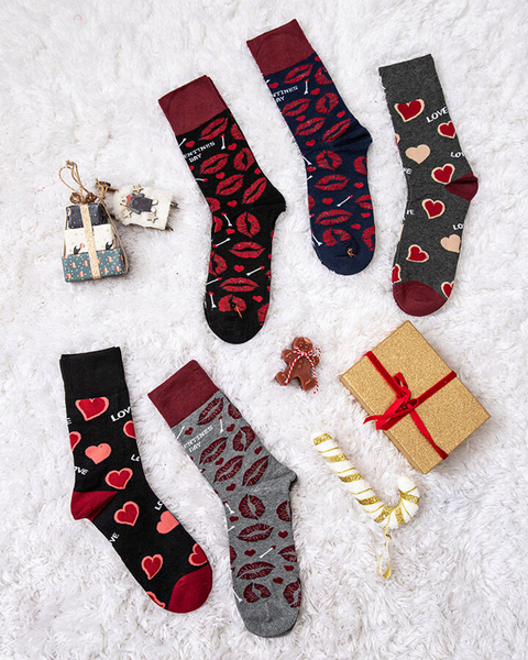 Royalfashion Lot de chaussettes longues pour homme LOVE 5/pack