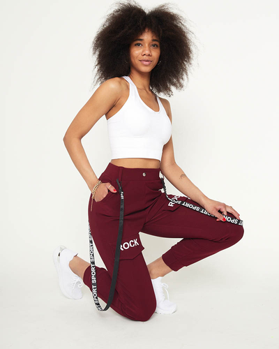 Pantalon cargo pour femme marron avec bretelles - Vêtements