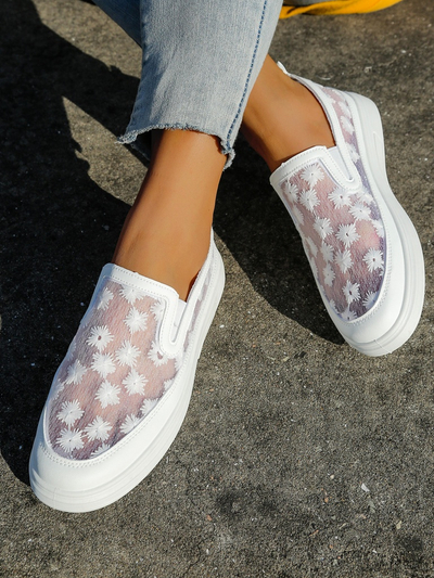 Mocassins en mesh pour femmes Royalfashion avec fleurs Emzos
