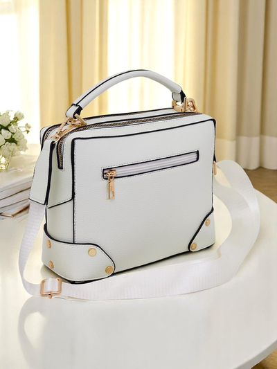 Royalfashion Petit sac à main carré en cuir écologique Mila Box