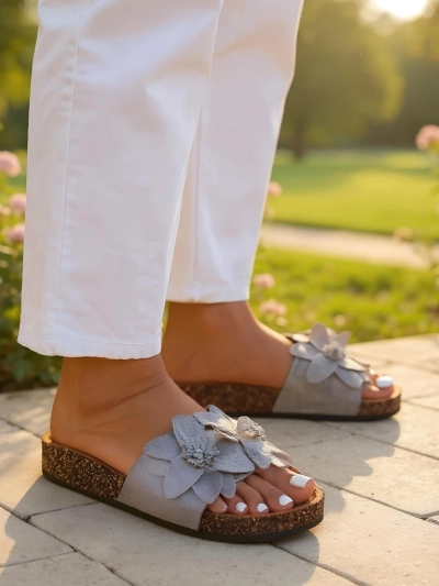 Sandales Royalfashion pour femmes avec fleurs Foules
