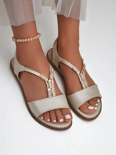 Royalfashion Sandales pour femmes avec lanières décoratives Siena Glow