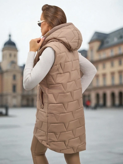 Longue veste matelassée à capuche Echo Shard pour femmes