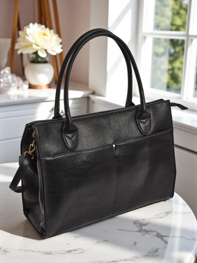 Sac à main pour femmes Aristea Nero noir cuir écologique 41x31 élégant
