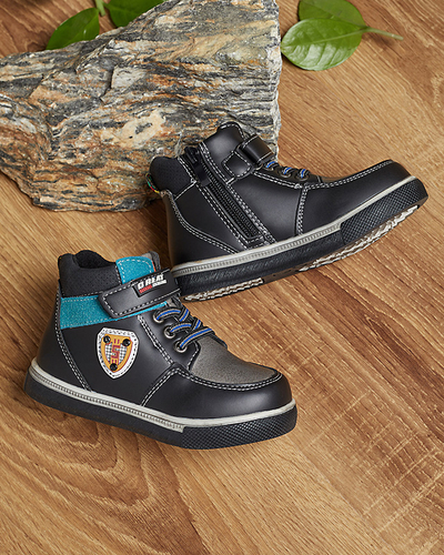 Bottes noires pour garçons Wiasio- Footwear