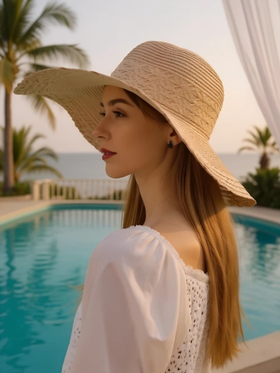 Royalfashion Chapeau de paille pour femme Elorine